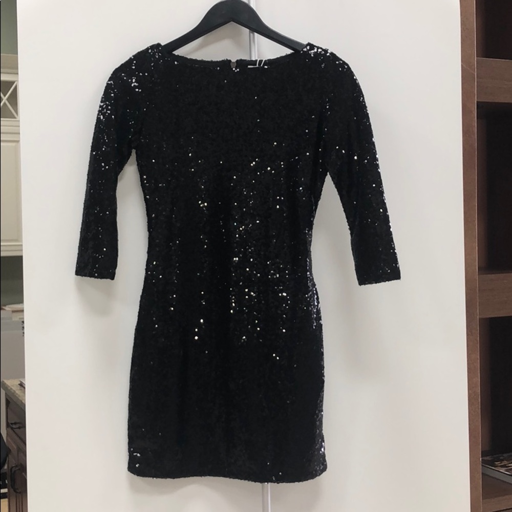 Black sparkle mini dress